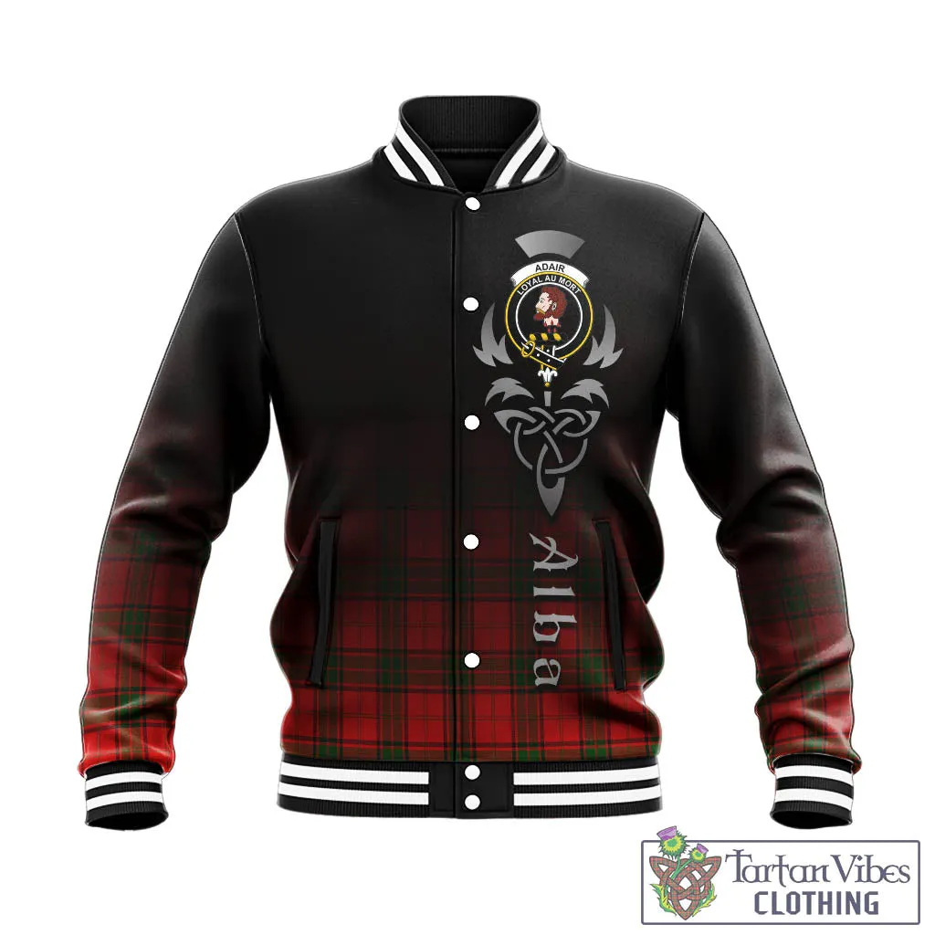 Adair Tartan Baseball Jacket Featuring Alba Gu Brath Family Crest Celtic Inspired