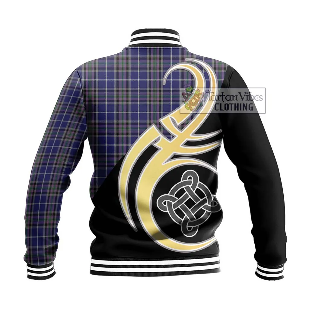 Alexander of Menstry Tartan Baseball Jacket with Family Crest and Celtic Symbol Style