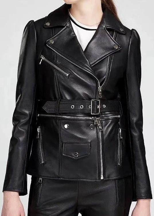 Black Zip Faux-Leather Detachable Jacket
