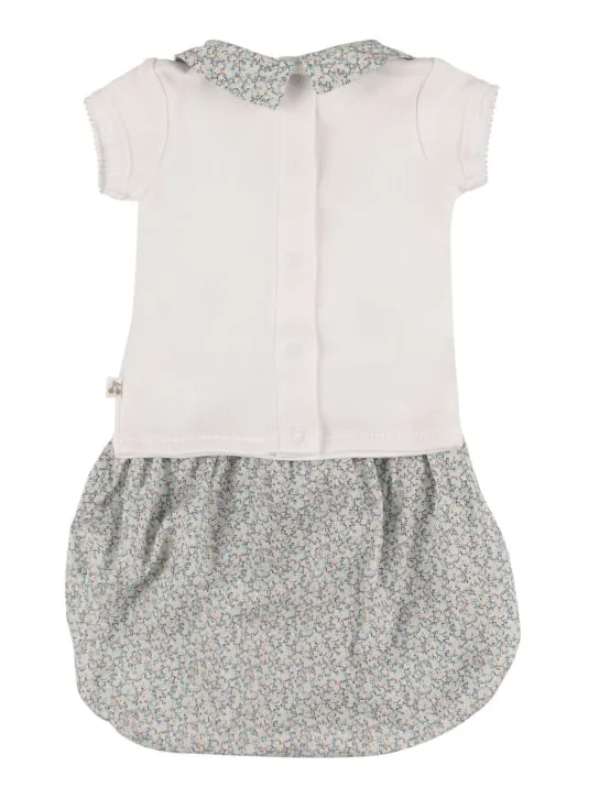 Bonpoint   Cotton t-shirt, diaper cover &amp; rattle 