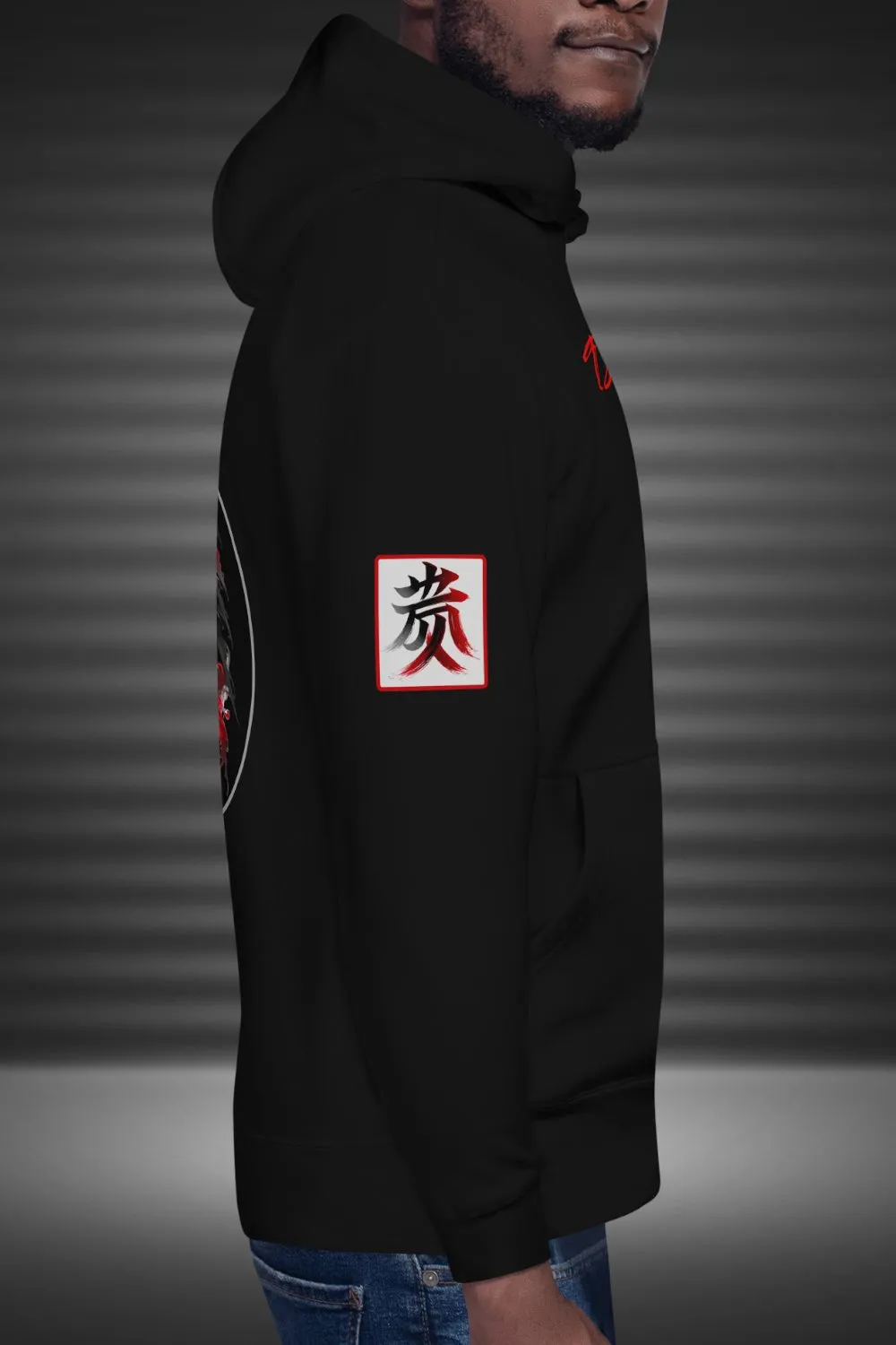Crimson Drake - Dragon Foxx™ Men's Black Hoodie