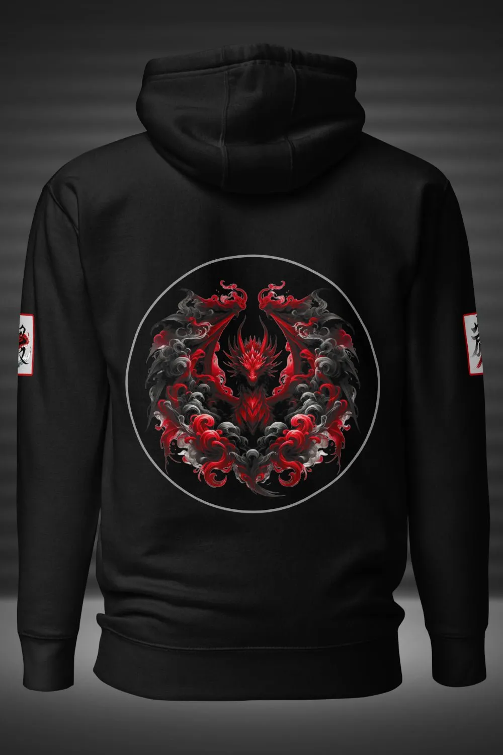 Crimson Drake - Dragon Foxx™ Men's Black Hoodie
