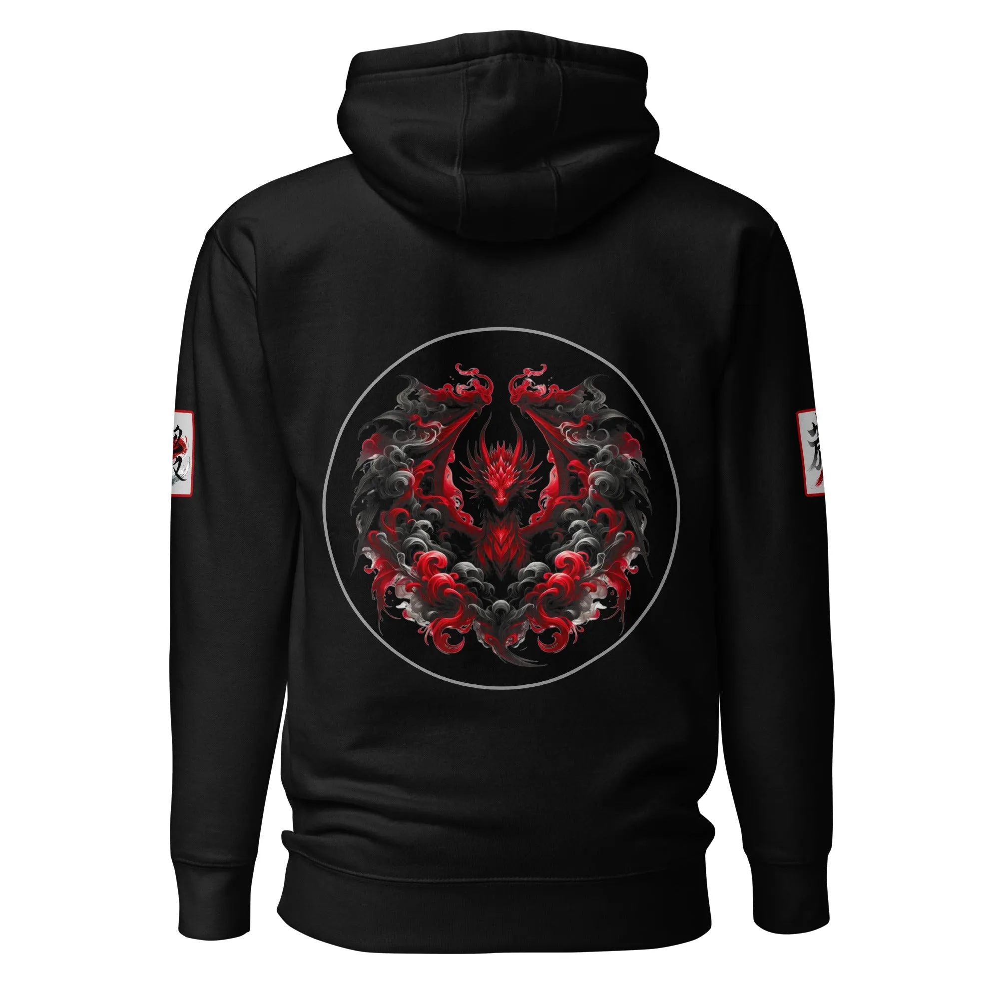 Crimson Drake - Dragon Foxx™ Men's Black Hoodie