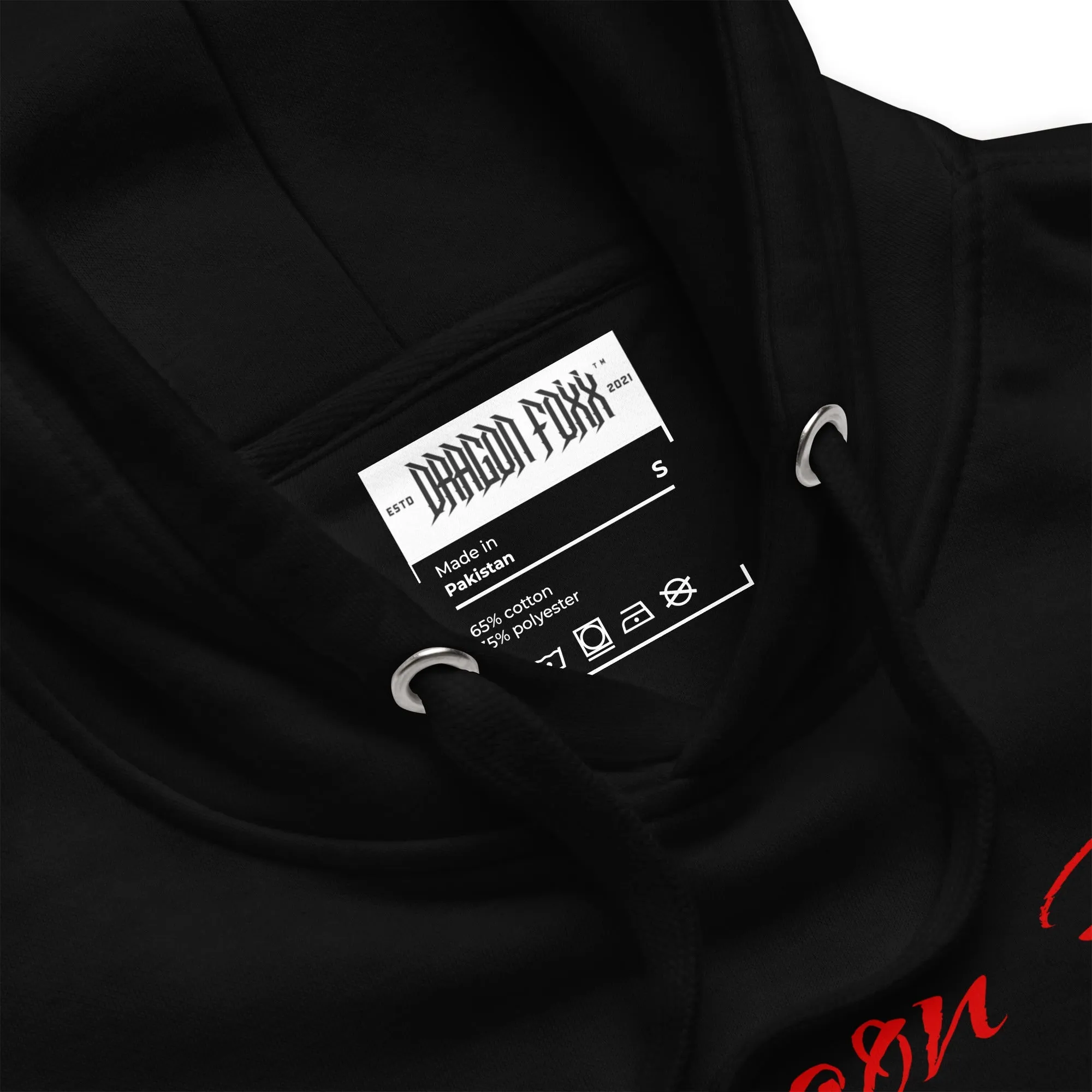 Crimson Drake - Dragon Foxx™ Men's Black Hoodie