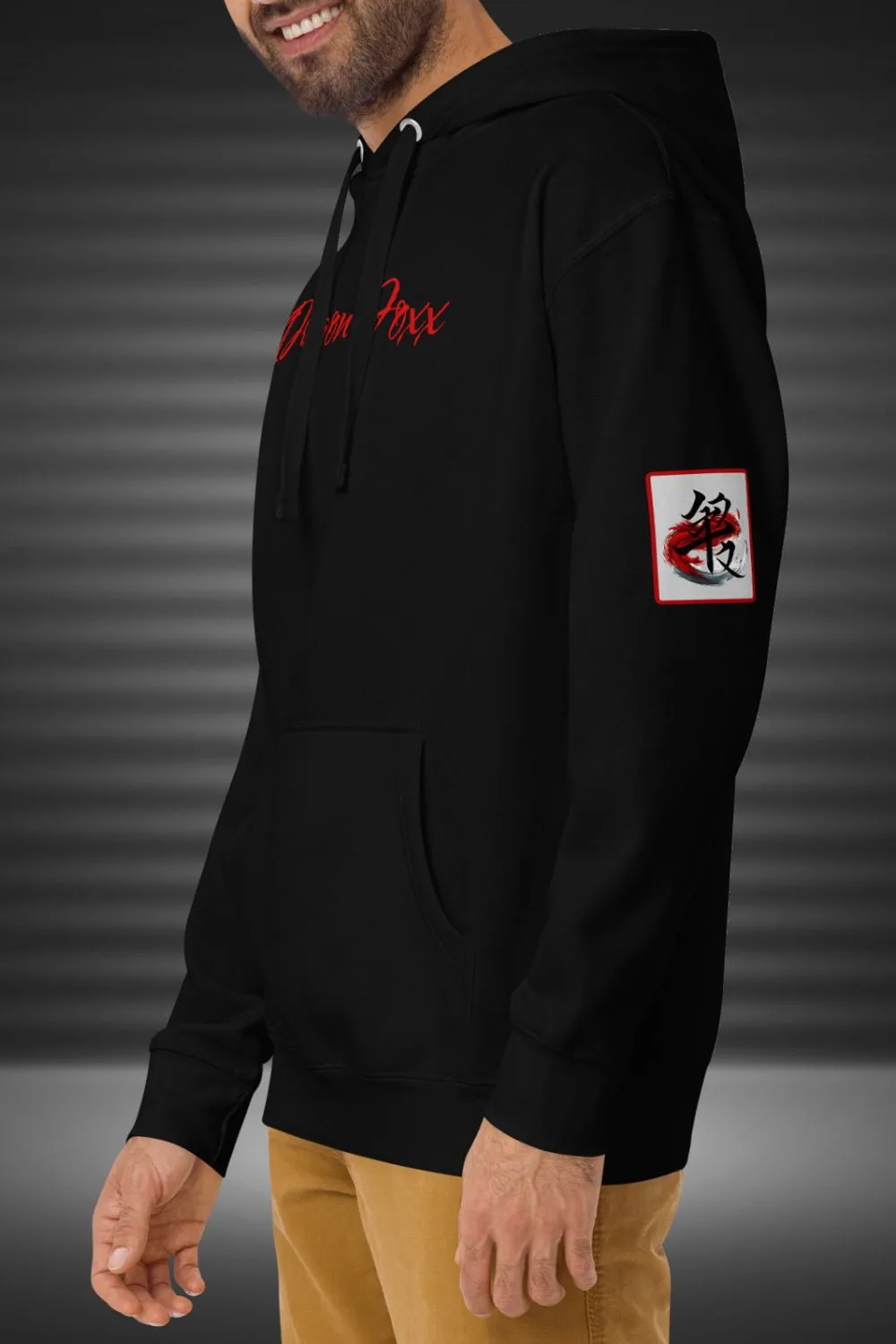 Crimson Drake - Dragon Foxx™ Men's Black Hoodie