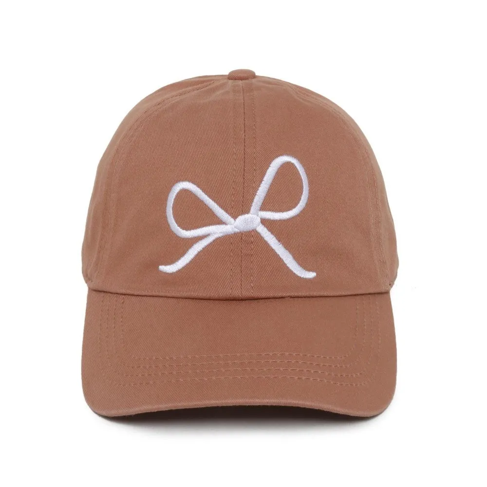 Embroidered Bow Baseball Cap