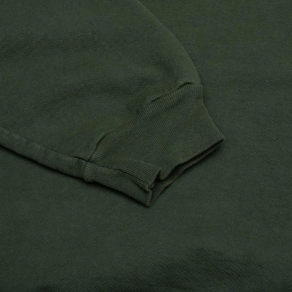 Embroidery Script Logo Crewneck - Forest Green