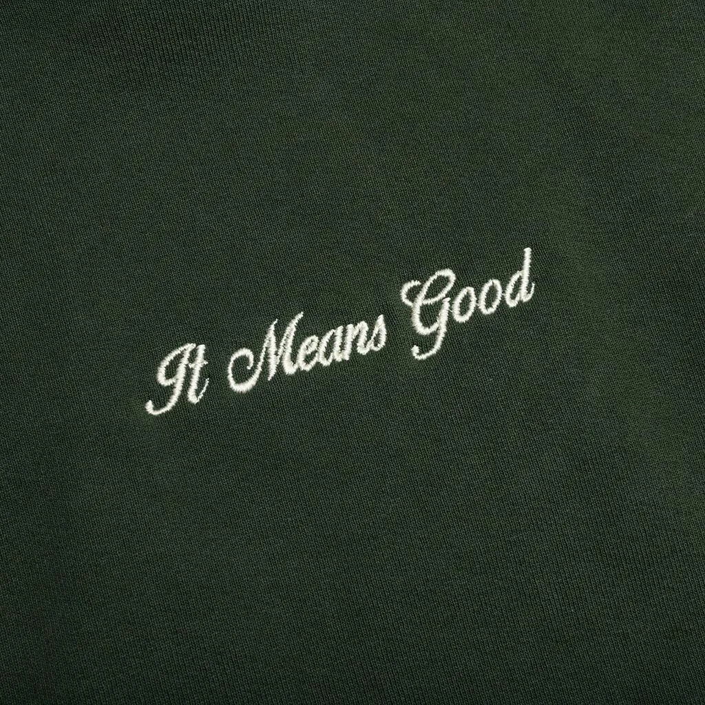 Embroidery Script Logo Crewneck - Forest Green