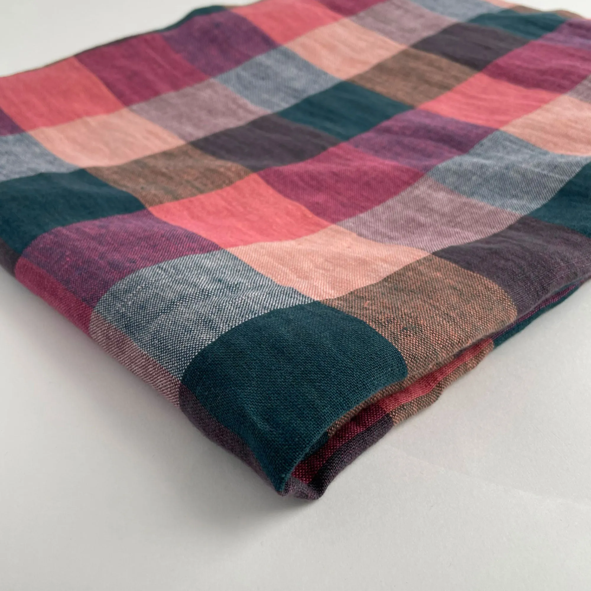 Optimized title: Premium Louisiana Laundered Linen Check Fabric - High-quality for all your Fabric needs