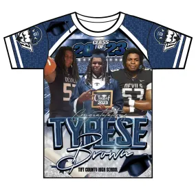 "Tyrese Brown" Custom Designed Graduation 3D shirt