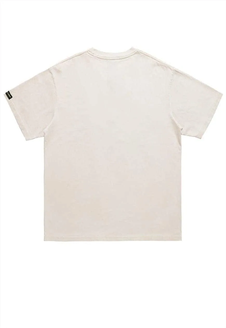 Retro t-shirt vintage poster print tee 90s raver top cream